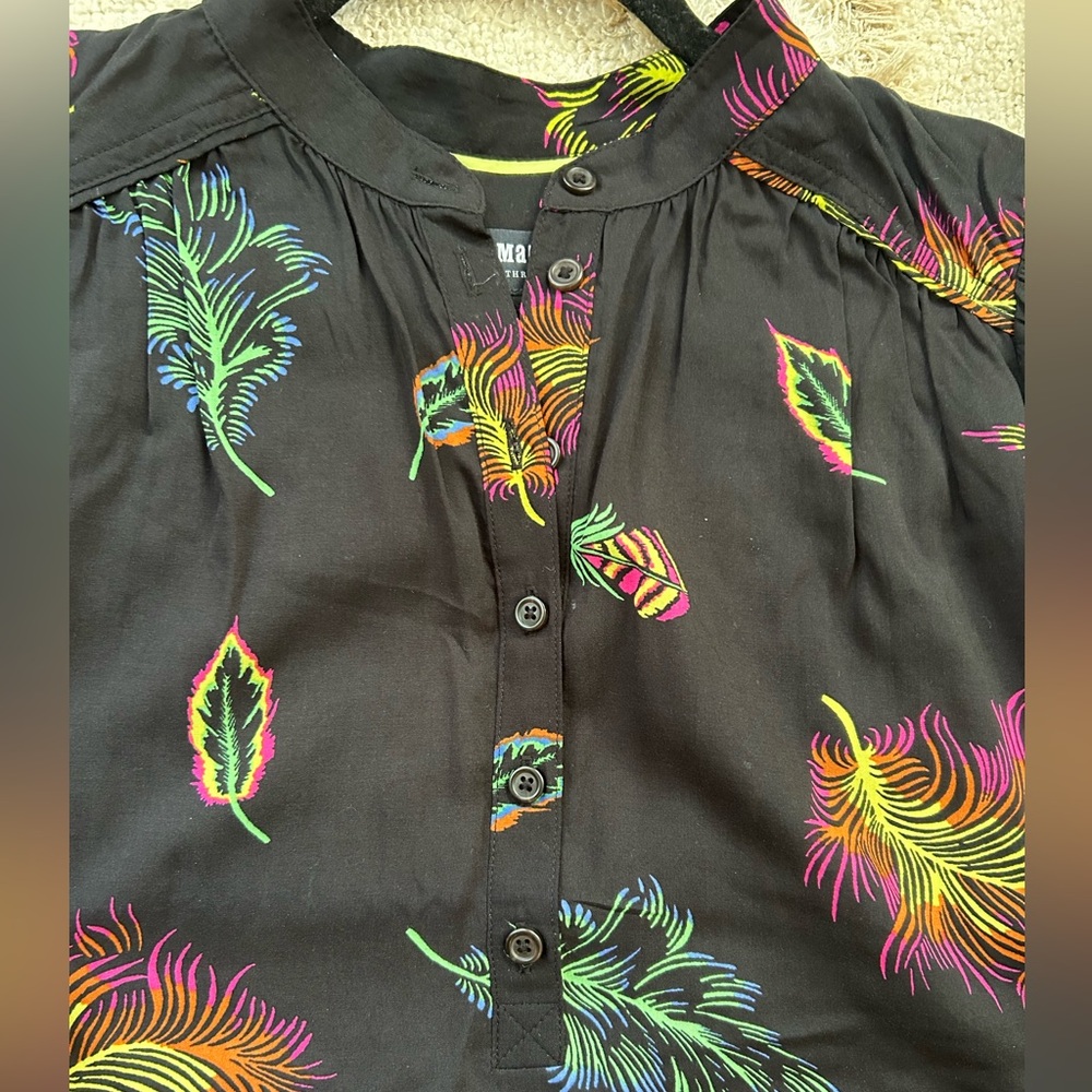 Maeve for Anthropologie button front pop-over blouse - Picture 9 of 10